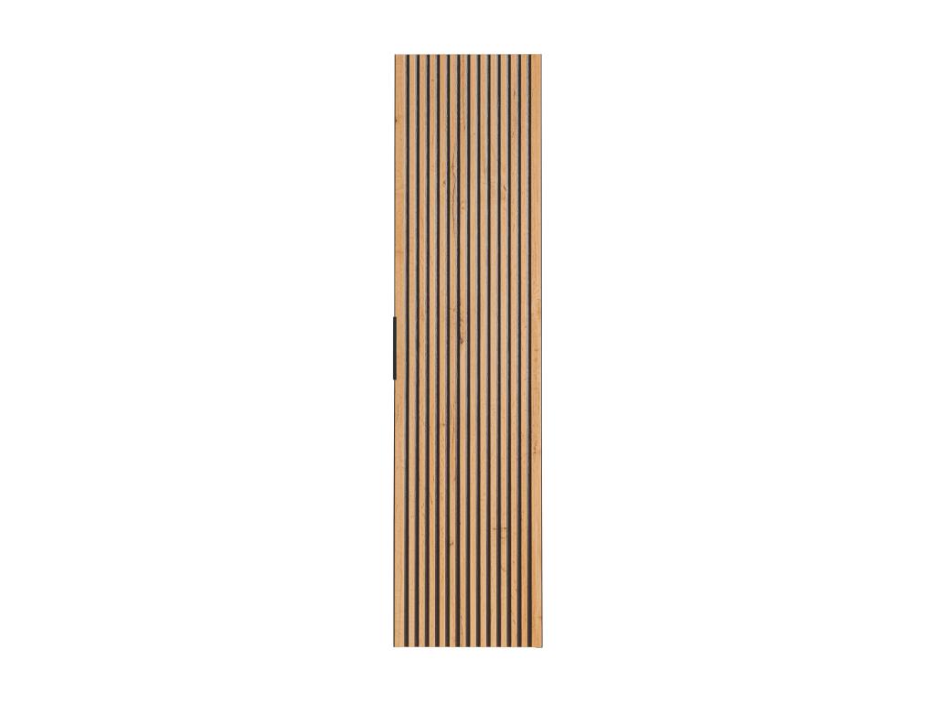 Wall-mounted bathroom cabinet - Light natural and black - H140 cm - Decohaute RXWX69029