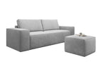 Decohaute 260cm 4-seater convertible sofa in light grey velvet HSXQ36330