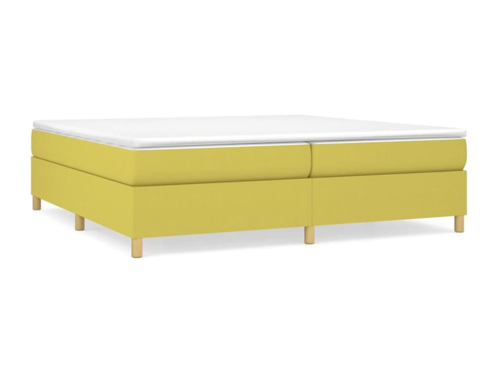 Upholstered bed base with mattress, green, 200x200 cm, fabric BJOY17095