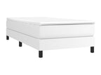 Upholstered bed base with mattress, white, 80x200 cm, faux leather, BAQQ70907