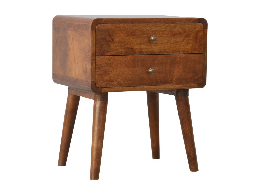 Curved Chestnut Nightstand FLKO61042