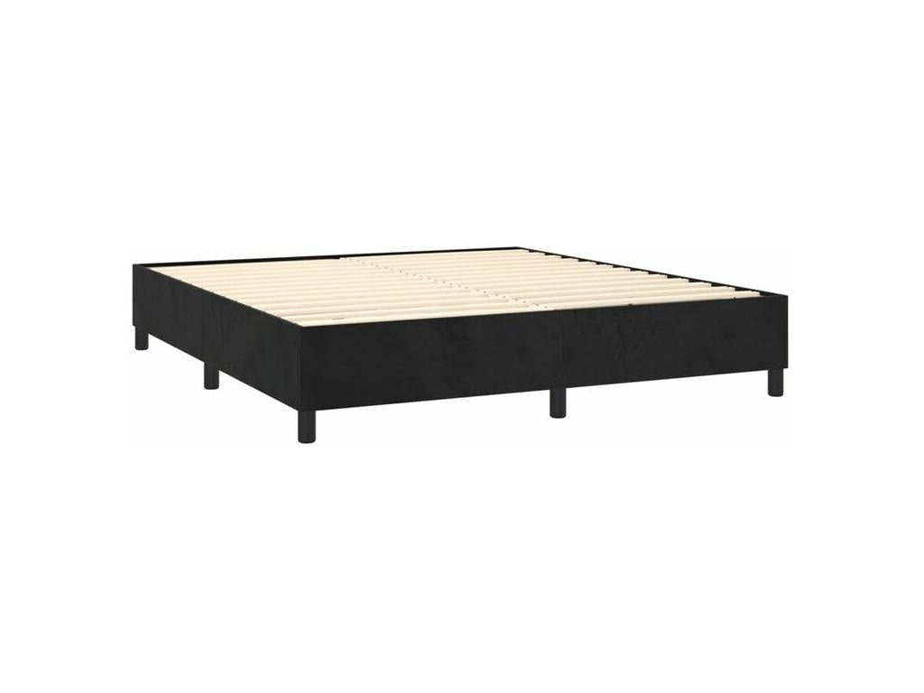 Chicyla bed base with black 180x200 velvet mattress NKYZ23776