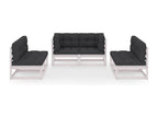 6-piece garden furniture set with cushions, solid pine wood, FWGJ15596