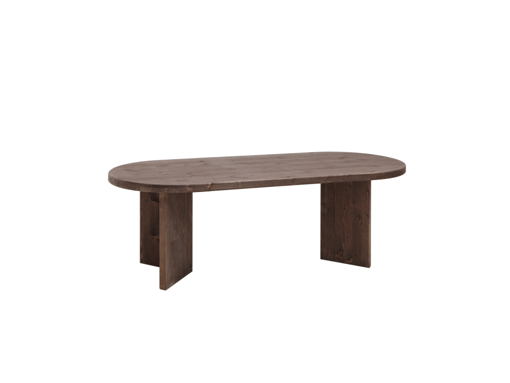 Brown fir wood dining table 200x75cm - Decohaute VOYZ92153
