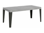 Domopure rectangular table, 180cm, concrete grey with anthracite metal legs, seats 6 to 8 (AIJJ18566)