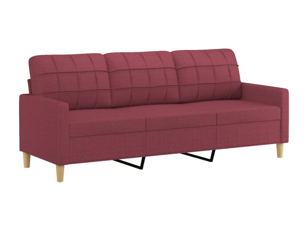 2-piece sofa set with cushions, burgundy red fabric PQPZ38716