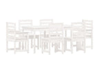 7-piece garden dining set, white, solid pine wood AVWQ26892