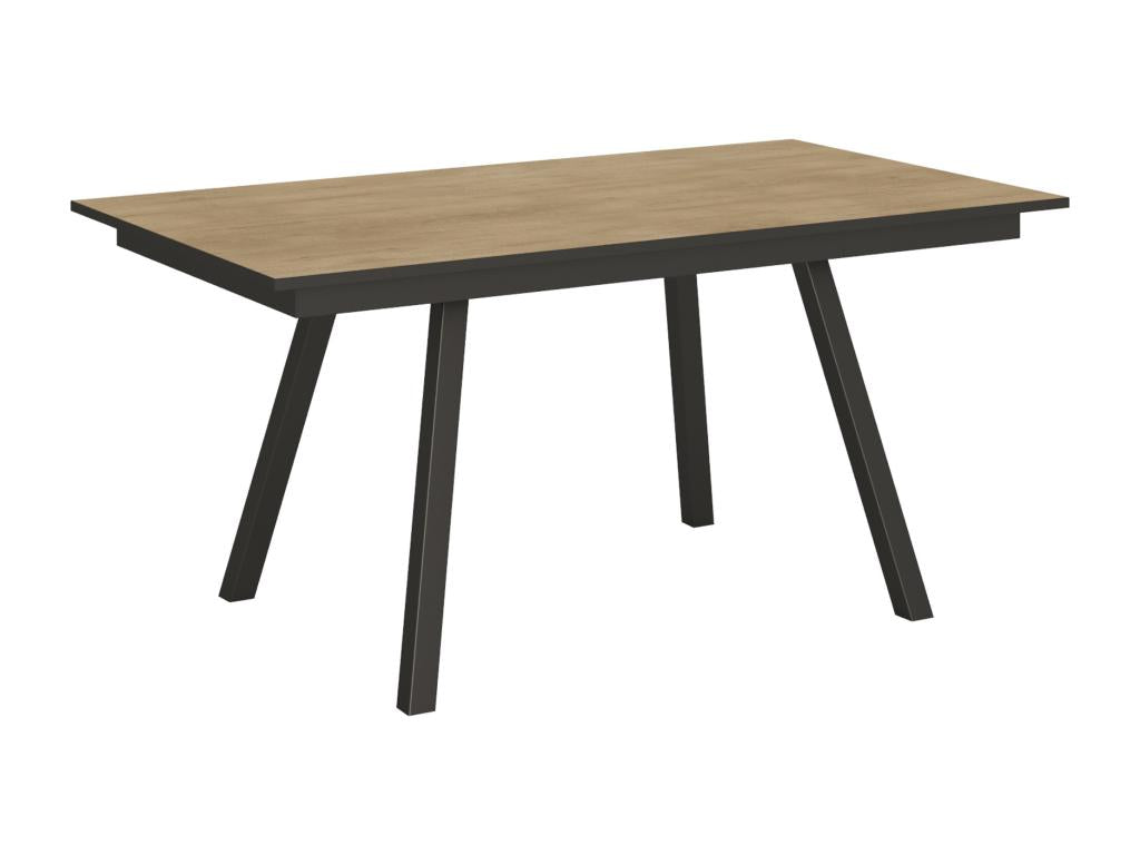 Mirhi Extendable Table 90x160/220 cm Natural Oak Anthracite Frame WRDJ95813