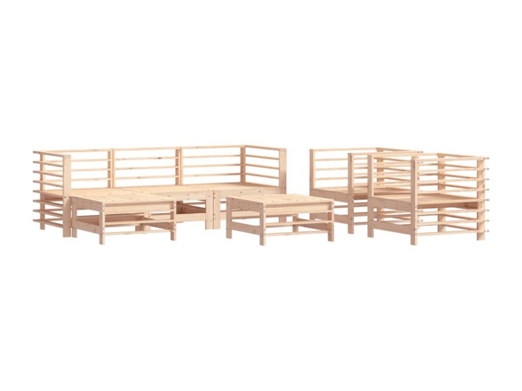 7-piece garden furniture set with cushions, solid wood HVHT27937