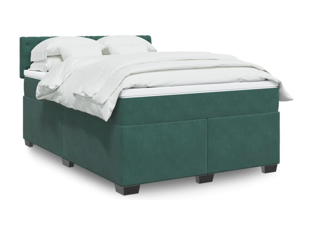 Decohaute bed base and mattress, dark green, 140x200cm, velvet, GJHB59272