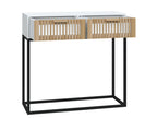 White console table 80x30x75 cm engineered wood and iron APSU67387
