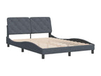 Dark grey velvet bed frame 140x200 cm without mattress RGHN70527