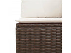 5-piece garden furniture set with cushions, brown woven resin YMLA13944