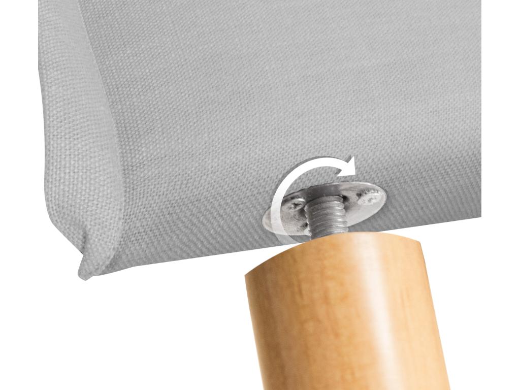 Domopure Smooth Natural Linen Headboard with Padding 145x105cm with Legs for 135/140cm Beds - Light Grey EWCM68431