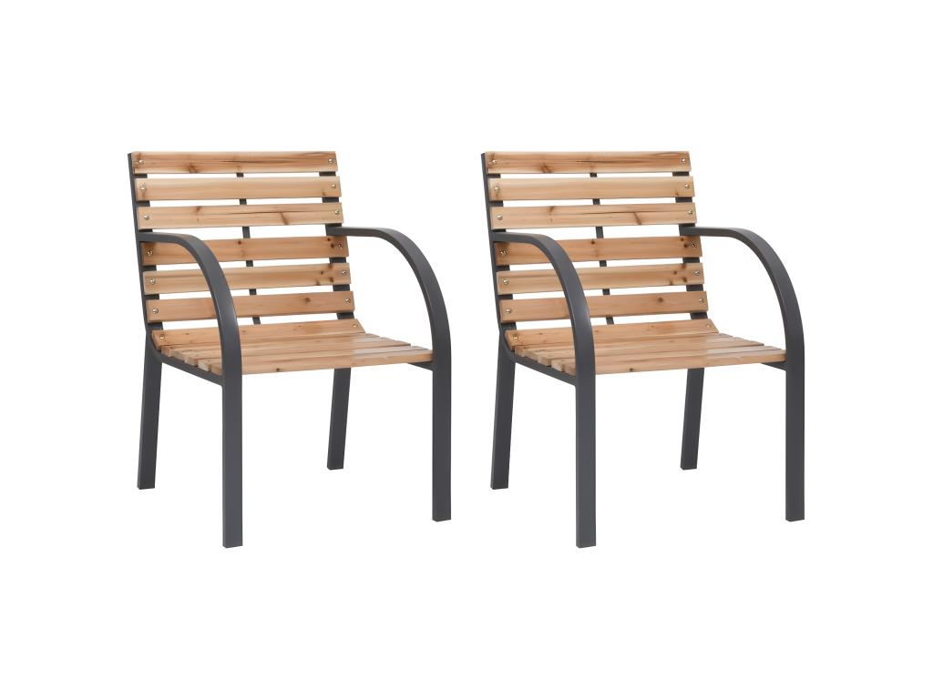 2-piece garden chairs, solid fir wood, AHED34891