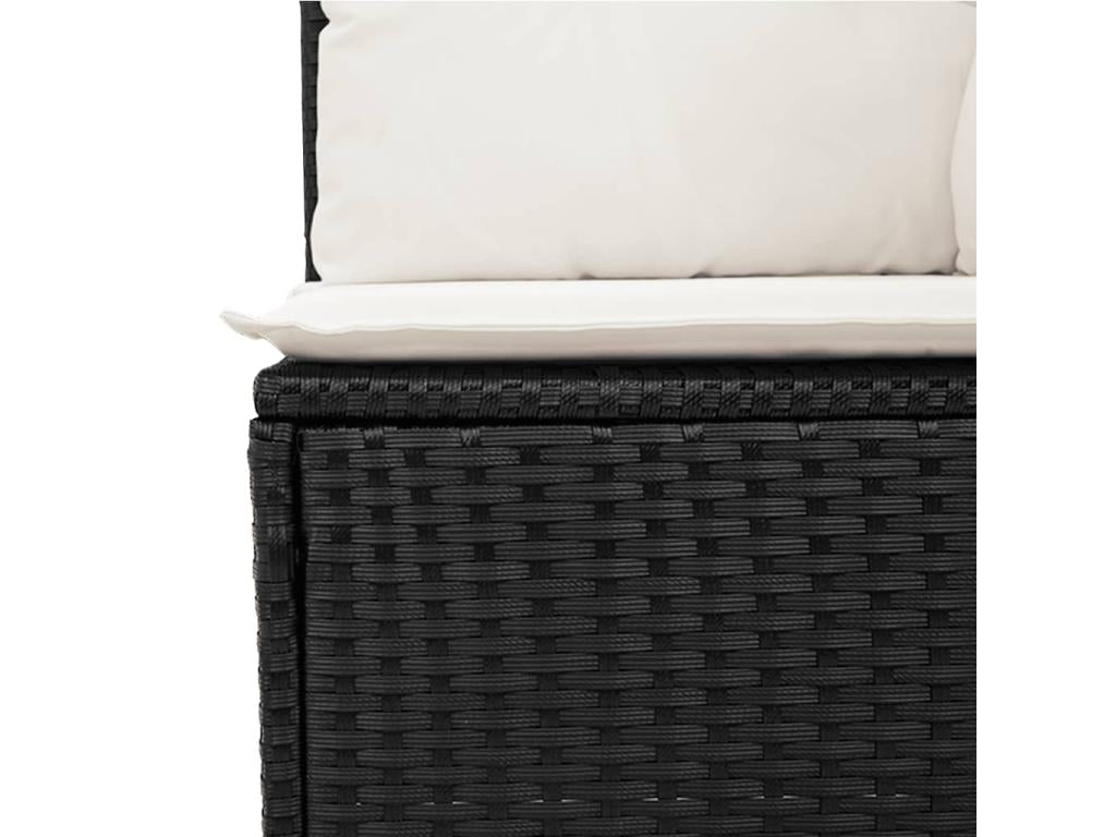 11-piece garden furniture set with cushions, black resin wicker GMKM33208