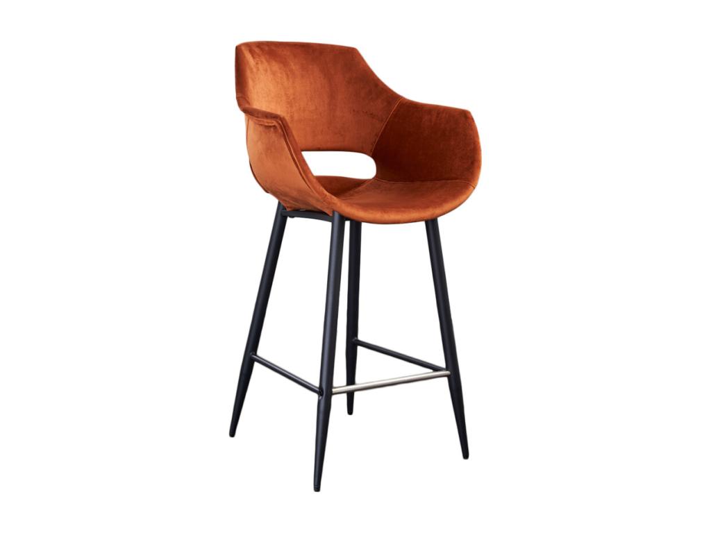 Stool - brown velvet - Domopure LWMA31476