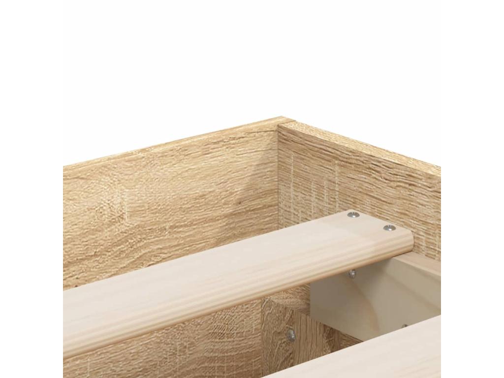 Domopure oak bed frame and drawers, 120x190 cm, engineered wood, FOOG12456