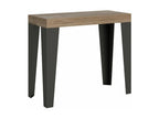 Extendable console table in wood and matte steel, Decohaute - Natural color - Base and support on Decohaute - 5 slim extensions CXIH69452