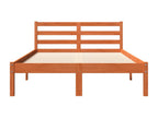 Brown wax bed frame 120x200 cm solid pine wood NJOK25225