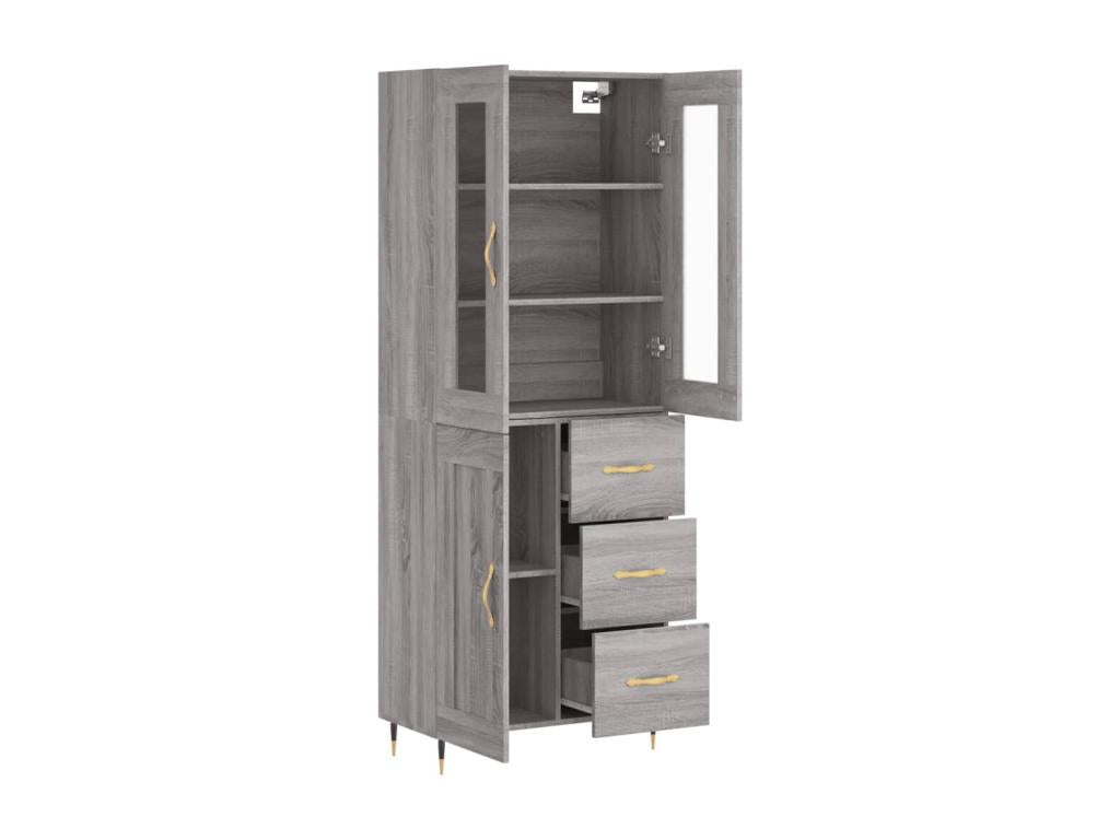 Decohaute tall sideboard, grey, 69.5x34x180 cm, engineered wood, ZDQX74384