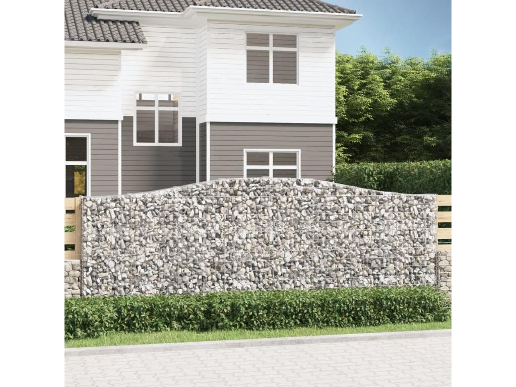 Arched gabion baskets, 5 pcs, 400x30x140-160, galvanized iron SHTC29596