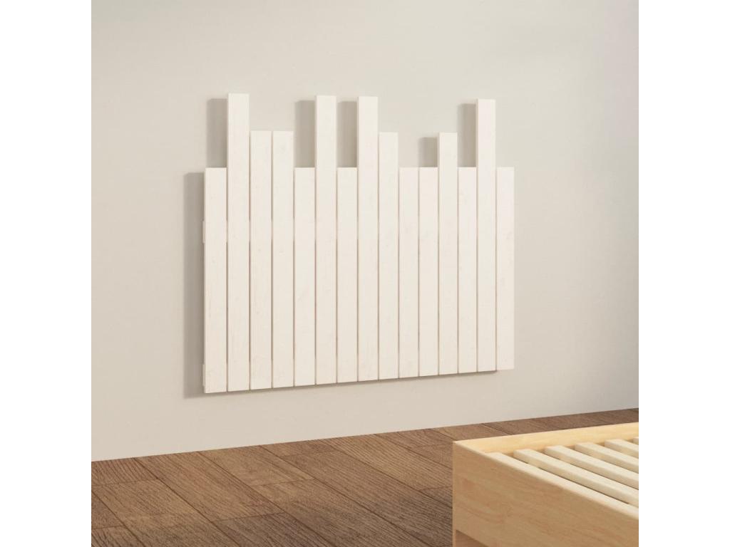 Wall-mounted headboard, white, 95.5x3x80 cm, solid pine wood, JPWL14505