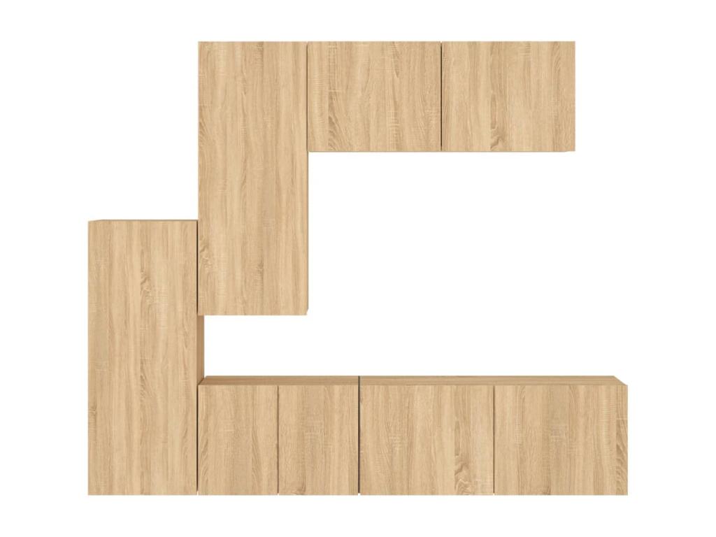 Decohaute 5-piece oak engineered wood TV wall units NYOW71871