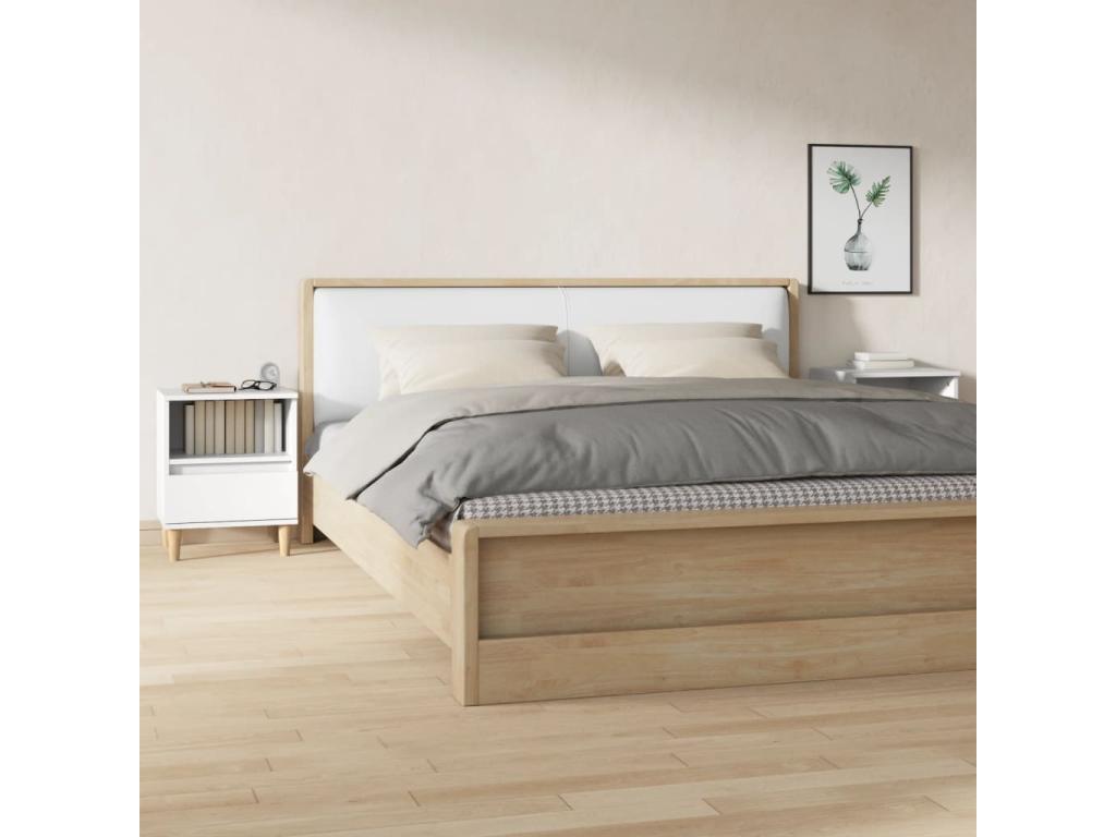 Bedside tables, 2 pcs, White, 40x35x50 cm, SMFT54263