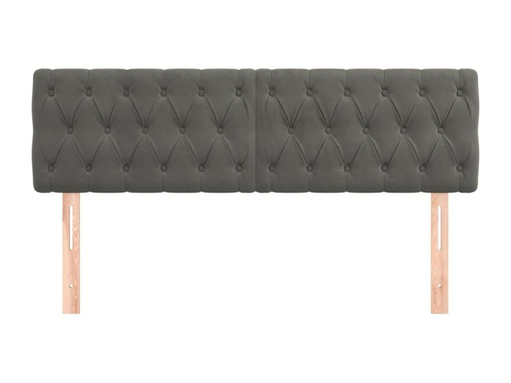 2-piece headboard set, dark grey, 72x7x78-888 cm, velvet, LONY70682
