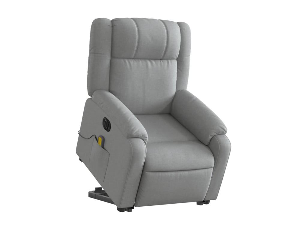 Electric reclining massage chair, light grey fabric OSMV00964
