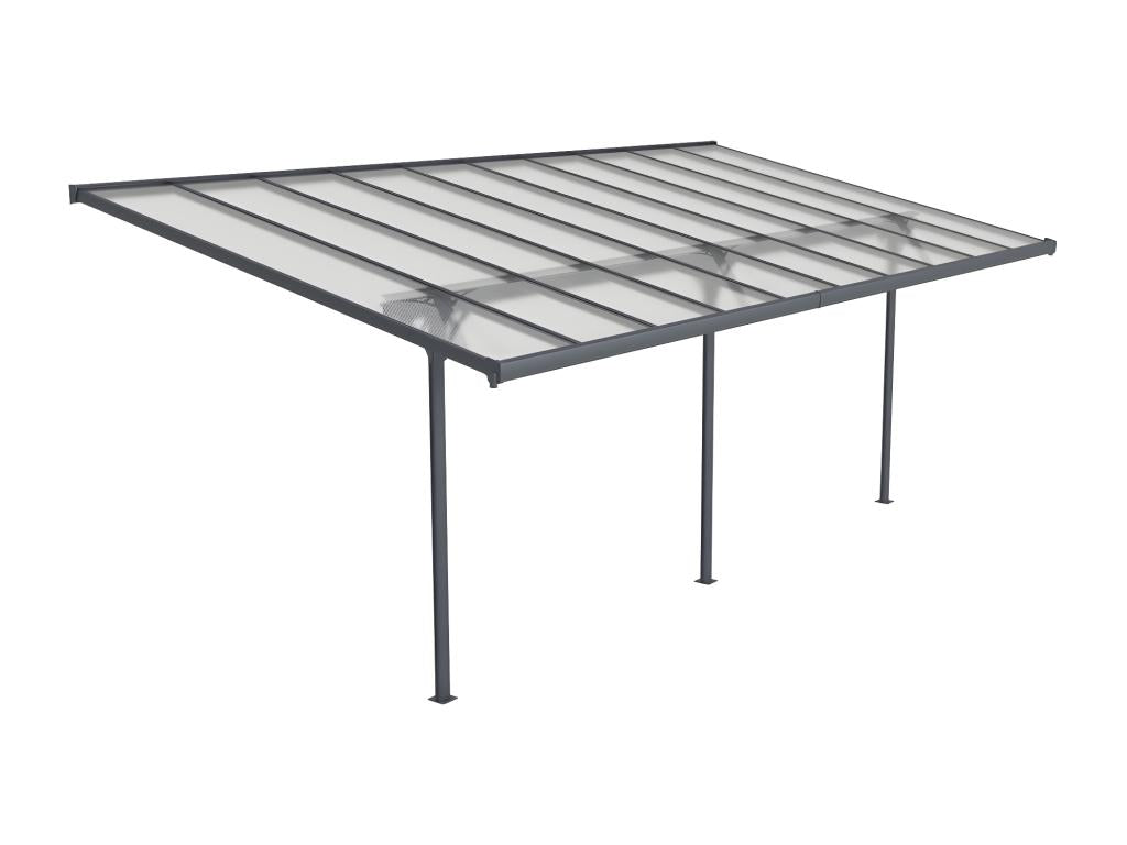 Domopure lean-to carport in aluminum, 18.8 m², anthracite - Domopure OKBR71441