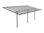 Domopure lean-to carport in aluminum, 18.8 m², anthracite - Domopure OKBR71441