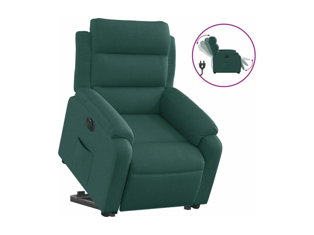 Dark green fabric electric recliner chair QVNH49028
