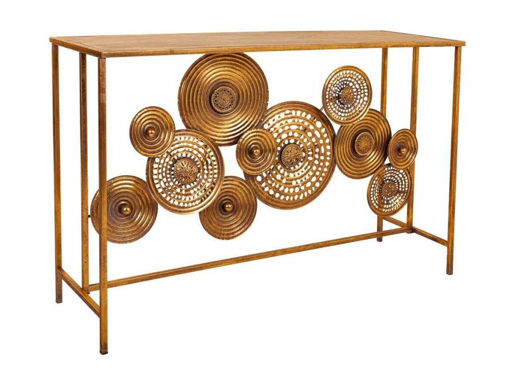 Gold-tone metal entryway console 120x40x80h ANCV24461
