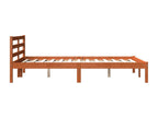 Brown wax bed frame 120x200 cm solid pine wood NJOK25225