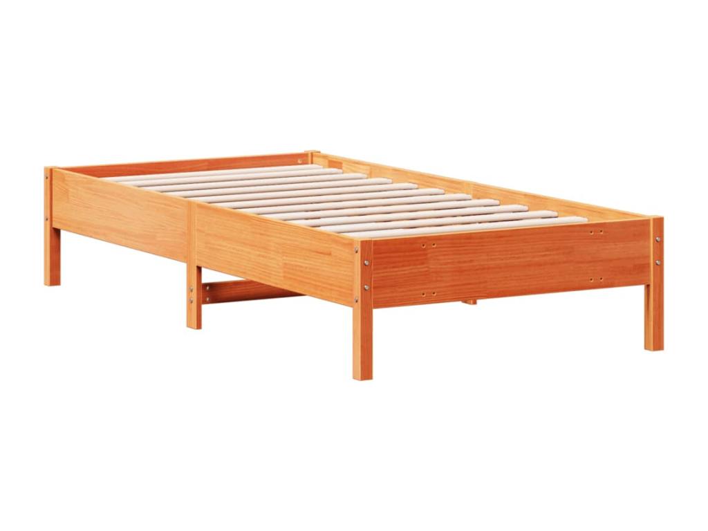 Brown wax bed frame 90x190 solid pine wood KVAP19934