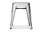Small industrial stool in reinforced polished steel, Domopure, 45cm --Color: Black CZJD04029
