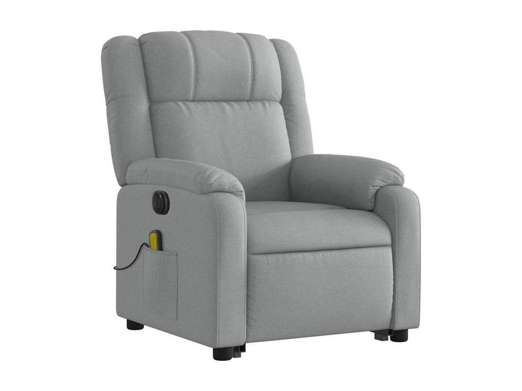 Electric reclining massage chair, light grey fabric OSMV00964