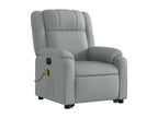 Electric reclining massage chair, light grey fabric OSMV00964