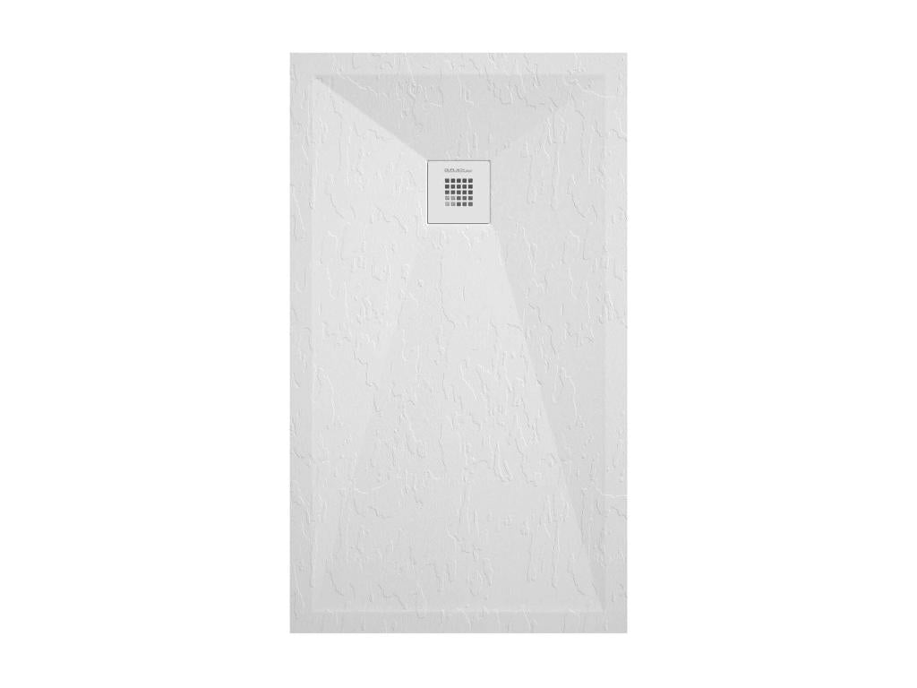 Decohaute Plus white shower tray with slate finish and colored drain cover - 160x80 cm ALCT24052