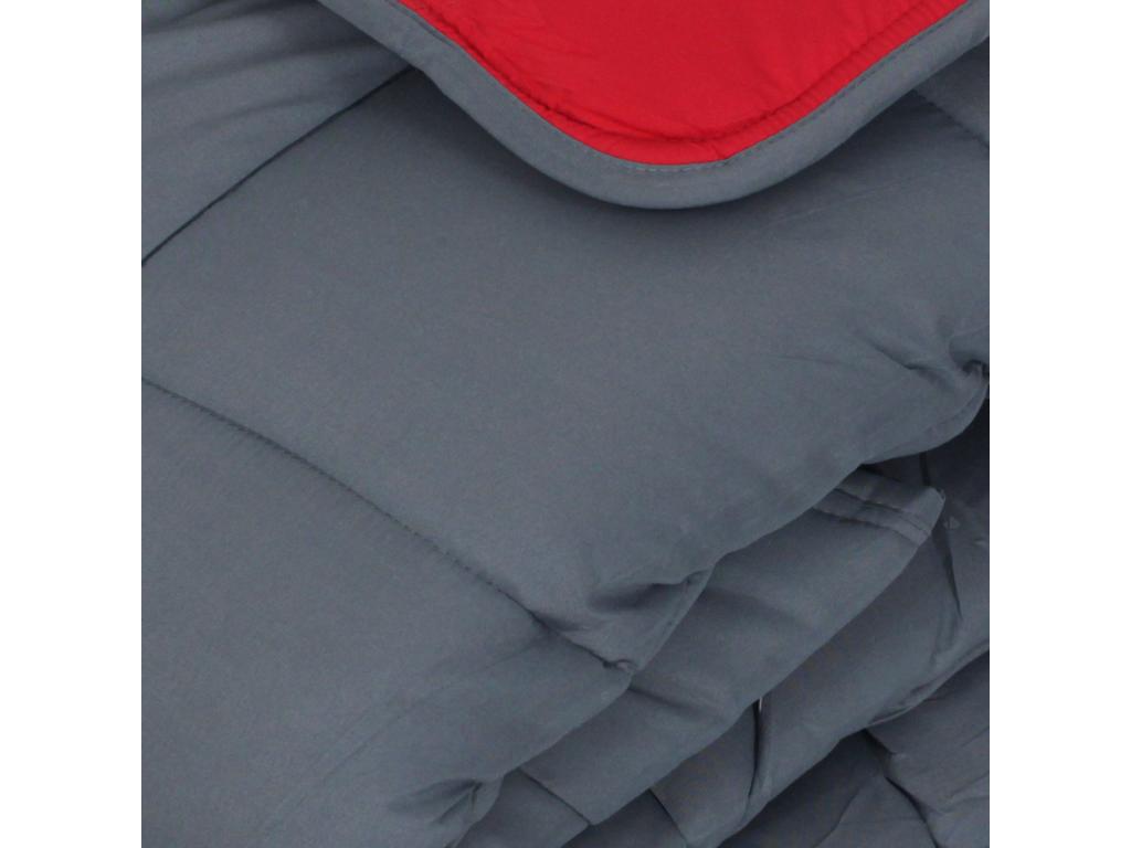 Decohaute two-tone winter duvet, 140x200 cm, grey/red, 400 g/m² polyester fiber filling, TSSV76198