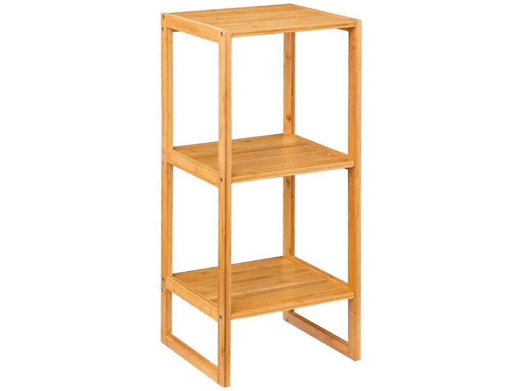 Domopure 2-Tier High Storage Shelf in Natural Color - Length 35.1 x Depth 33.5 x Height 84 cm YXAZ82302
