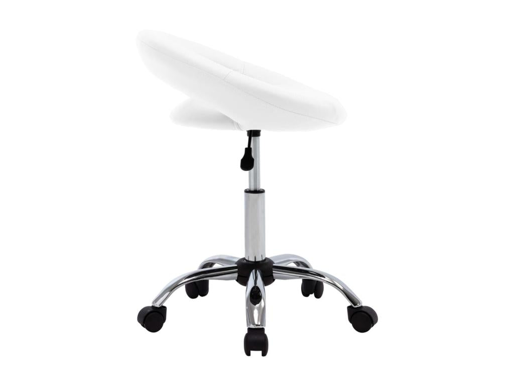 Swivel dining chair, white faux leather, 2 KDUO87265