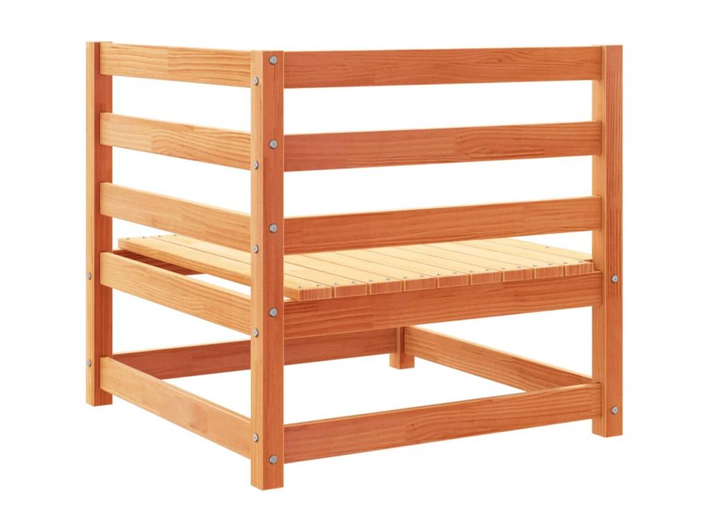 8-piece garden furniture set, brown wax finish, solid pine wood QEGN17554