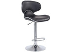 Bar stools - Faux leather / Chrome-plated metal - Black - Domopure V2 TJDT45297