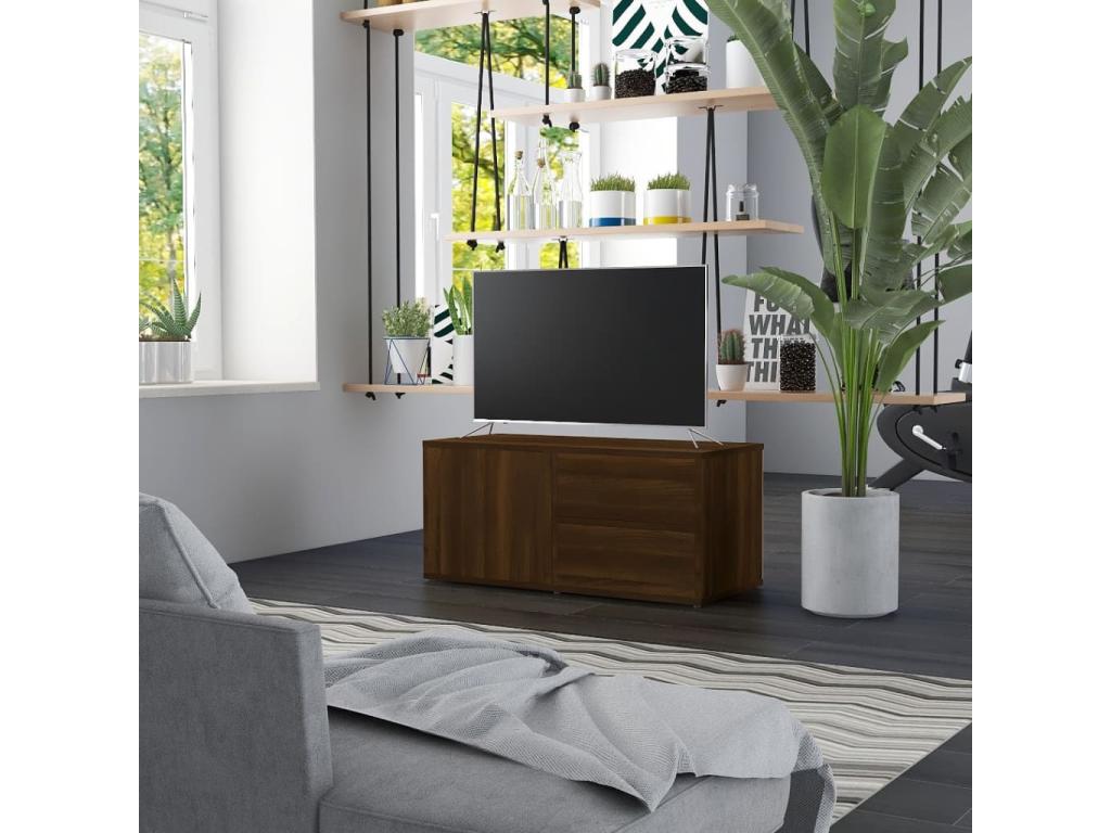 Brown Oak TV Stand 80x34x36 cm Engineered Wood BSBH28952