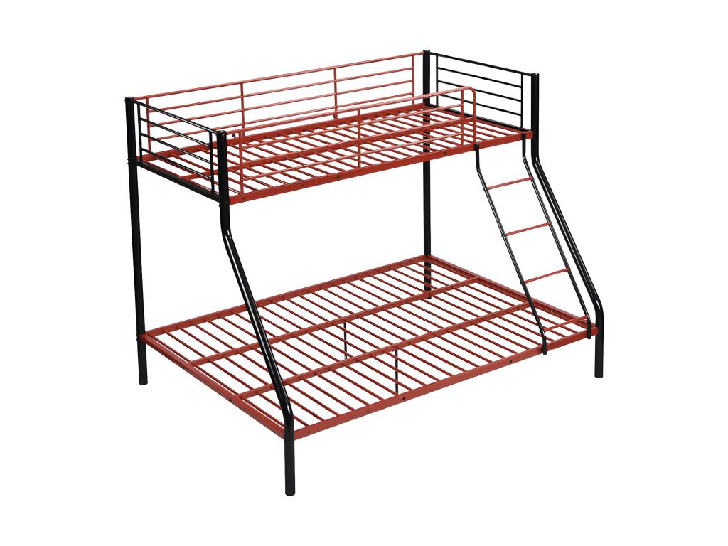 Decohaute IV Bunk Beds - 90 and 140x190 cm - Steel - Black and Red MIRD31385