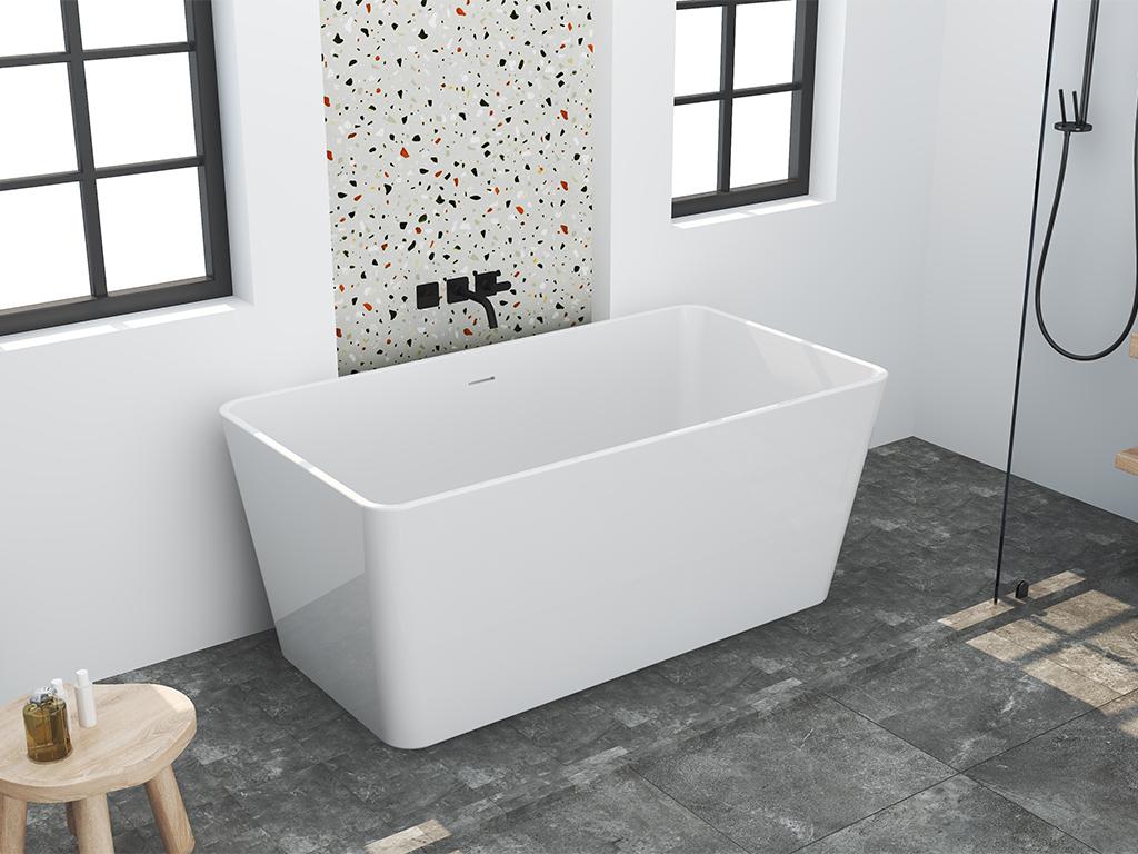 Rectangular freestanding bathtub - 208 L - 150x75x55 cm - White - Acrylic - Decohaute PSGM96295