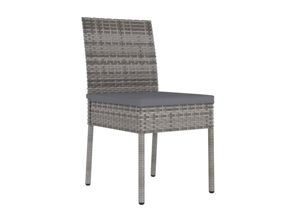 2-Piece Garden Dining Chairs, Wicker Resin, Grey XNAM58810